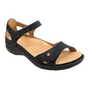 Revere Portofino Navy Leather Open-Toe Comfort Sandals for Women Sz 7M